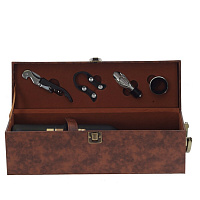 Шкатулка для бутылки с набором для вина, L37 W10,5 H12,5 см оптом