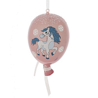 Украшение новогоднее "Воздушный шарик с лошадкой", L7 W7 H11 см оптом