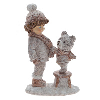 Фигурка декоративная "Мальчик и медвежонок", L9 W4,5 H13,5 см оптом