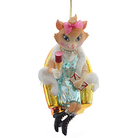 Украшение новогоднее "Кошка", L8 W12 H11 см оптом