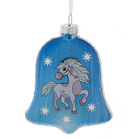 Украшение новогоднее "Колокольчик с лошадкой", L8 W2,5 H11 см оптом