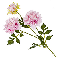 Цветок искусственный с каплями росы "Пион" , L12 W10 H66 см оптом