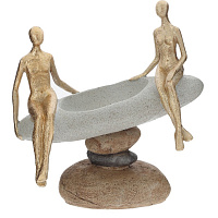 Фигурка декоративная "Влюбленная пара" с подставкой д/мелочей, L20 W10 H21 см оптом