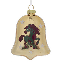 Украшение новогоднее "Колокольчик с лошадкой", L8 W2,5 H11 см оптом
