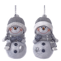 Фигурка декоративная подвесная "Снеговик", L4,5 W4,5 H8,5 см, 2в. оптом