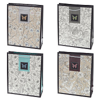 Пакет подарочный (бумага 210г/м2, блок микс 12шт), L26 W10 H32 см, 4в. оптом