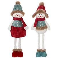 Игрушка набивная "Снеговик" (телескоп ноги), L23 W14 H64/42 см, 2в. оптом