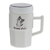 Кружка с крышкой, 390 мл, L10,5 W8 H13 см оптом