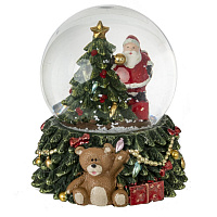 Фигурка декор в стекл шаре "Дед Мороз" (подсвет, 3хLR44), D 6.5 см, L7,5 W7,5 H8,5 см, оптом