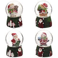 Фигурка декор в стекл шаре "Дед Мороз/Снеговик/Мишка", D4,5 см, L4,5 W4,5 H6 см, 4в. оптом