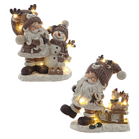 Фигурка декоративная "Дед Мороз", с подсветкой (3хLR44,н/п),  L1, L11 W6,5 H12,5 см, 2в. оптом