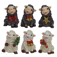 Фигурка декоративная "Овечка", L3 W3 H4, 6в. оптом