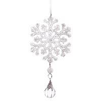 Украшение новогоднее "Снежинка", L10 W3 H20 см Украшение новогоднее "Снежинка", L10 W3 H20 см оптом