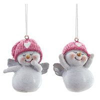 Фигурка декоративная подвесная "Снеговик",   L4,5 W4 H5,5 см, 2в. оптом
