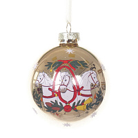 Украшение новогоднее "Шар с лошадками", L7 W7 H9 см оптом