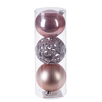 Набор из 3шт, Украшение новогоднее Шар "Трио фэнтези", D8 см, L8 W8 H9 см оптом