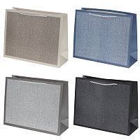 Пакет подарочный L (бумага 250г/м2, блок 12шт), L42 W15 H33 см, 4в. оптом