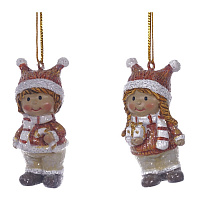 Фигурка декоративная подвесная "Дети",  L3 W2,5 H6,5 см, 2в. оптом