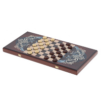 Игра настольная 2 в 1 ( шашки, нарды) "Волк вожак", L60 W30 H4 см оптом