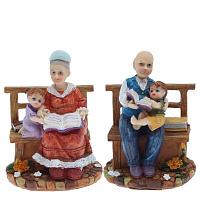 Фигурка декоративная "Бабушка/Дедушка", L9 W7 H12 см, 2в. оптом