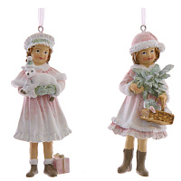 Украшение новогоднее "Девочка", L5 W4 H11 см, 2в. оптом