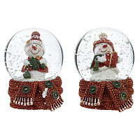 Фигурка декор в стекл шаре "Снеговик", D 4.5 см, L5 W4,5 H6 см, 2в. оптом