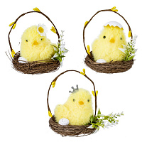 Изделие декоративное "Гнездо пасхальное" (блок 12 шт), L9 W9 H10 см, 3в. оптом