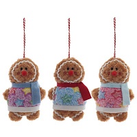 Игрушка набивная подвесная "Пряничный человечек", L9,5 W5,5 H15 см, 3в. оптом