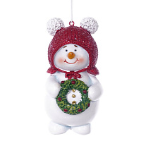 Фигурка декоративная подвесная "Снеговик",  L6 W4 H10 см оптом