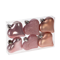 Набор из 6шт Украшение новогоднее “Сердце”, L6 W2 H7 см оптом