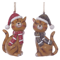 Фигурка декоративная подвесная "Кошка",  L5 W4 H9 см, 2в. оптом