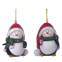 Фигурка декоративная подвесная "Пингвин",  L5 W5 H6,5 см, 2в. оптом