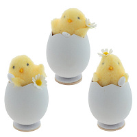 Фигурка декоративная "Цыпленок" (блок 6 шт), L6 W6 H10,5 см, 3в. оптом