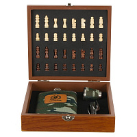 Набор подарочный (шахматы, фляжка, 220 мл, L20 W18,5 H6 см оптом