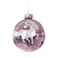 Украшение новогоднее "Шар с лошадкой", L8 W8 H9 см оптом