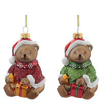 Украшение новогоднее "Медвежонок", L6,5 W7 H11 см, 2в. оптом