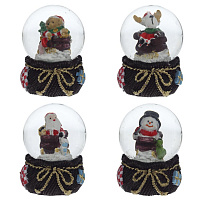 Фигурка декор в стекл шаре "Дед Мороз/Мишка/Олень", D 4.5 см, L4,5 W5 H6 см, 4в. оптом