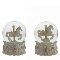 Фигурка декор в стекл шаре "Лошадка", D 6.5 см, L6,5 W6,5 H8,5 см, 2в. оптом