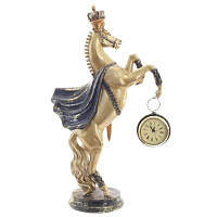 Фигурка декоративная "Лошадь" с часами D5см, (LR44x1), L22 W11 H39,5 см оптом