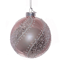 Украшение новогоднее Шар "Нежный каприз", D 8 см, L8 W8 H8 см оптом