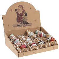 Изделие декоративное подвесное" Медвежонок, Птичка, Ёжик, Мышка, Белочка", L5,5 W3 H7 см, 24в. оптом