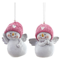 Фигурка декоративная подвесная "Снеговик",   L5,5 W4,5 H7,5 см, 2в. оптом