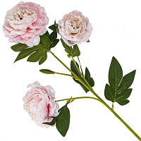 Цветок искусственный с каплями росы "Пион", L18 W15 H67 см оптом
