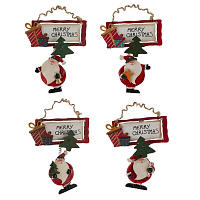 Изделие декоративное подвесное "Дед Мороз", L14 W0,5 H19 см, 4в. оптом