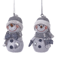 Фигурка декоративная подвесная "Снеговик", L4 W3 H6 см, 2в. оптом