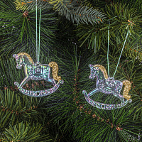 Набор из 2шт Украшение новогоднее "Лошадка", L5,5 W0,5 H4,5 см оптом
