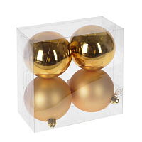 Набор из 4шт Украшение новогоднее Шар "Золотой квартет", D8 см, L16 W8 H16 см оптом