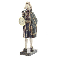 Фигурка декоративная "Лошадь" с часами D5см, (LR44x1), L11,5 W11 H36 см оптом