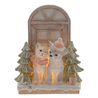 Фигурка декоративная с подсветкой "Кошечка и песик", L13 W8 H16 см оптом