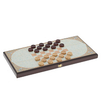 Игра настольная 2 в 1 ( шашки, нарды) "Белые лошади", L50 W25 H3 см оптом